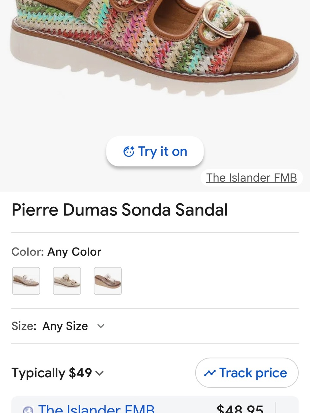 NWT Pierre Dumas Pastel Multiwoven Buckle Sandal